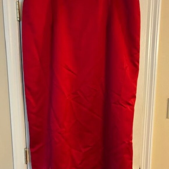 Jordan Separates Women's Plus Red Satin Lined Maxi Long Skirt Size 26 Formal - Picture 1 of 10